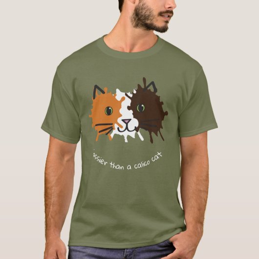 Calico Cat gezichtsontwerp T-shirt (Voorkant)
