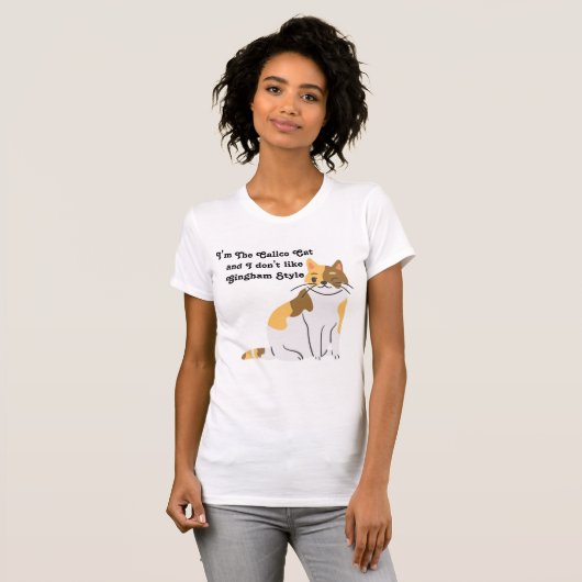 Calico Cat Gingham Dog Spoof T-shirt (Voorkant volledig)