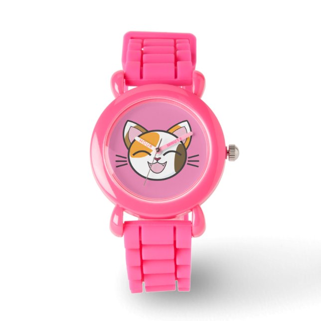 CALICO CAT GIRLS WRIST WATCH HORLOGE (Voorkant)