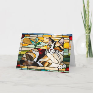 Calico Cat Glas in lood Kaart