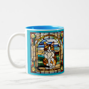 Calico Cat Glas in lood Mok