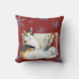 Calico Cat Gnome kerstsnowflakes Kussen