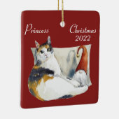 Calico Cat Gnome waterverf Kerstmis Cerami Keramisch Ornament (Rechts)