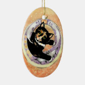 Calico Cat Halloween Keramisch Ornament (Rechts)