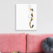 Calico Cat Hanging On | Grappige Cat Lover's Canvas Afdruk (Insitu (Woonkamer))