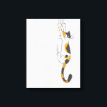 Calico Cat Hanging On | Grappige Cat Lover's Canvas Afdruk<br><div class="desc">Wilde en gekke kat met klauwen. Voeg wat plezier toe aan uw leefruimte met deze grappige calico kattenliefhebber kunst. Maakt een geweldig cadeau voor kattenmensen. Een origineel ontwerp ©Jenn Inashvili.</div>