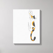 Calico Cat Hanging On | Grappige Cat Lover's Canvas Afdruk (Voorkant)