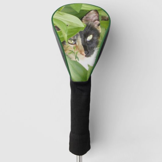Calico Cat in de Golf van Zinnias Golfheadcover (Voorkant)