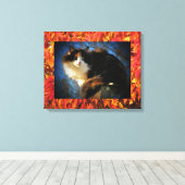 Calico Cat in de herfst Canvas Afdruk (Insitu (Houten vloer))