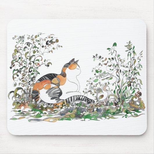 Calico Cat in de tuin Muismat (Voorkant)