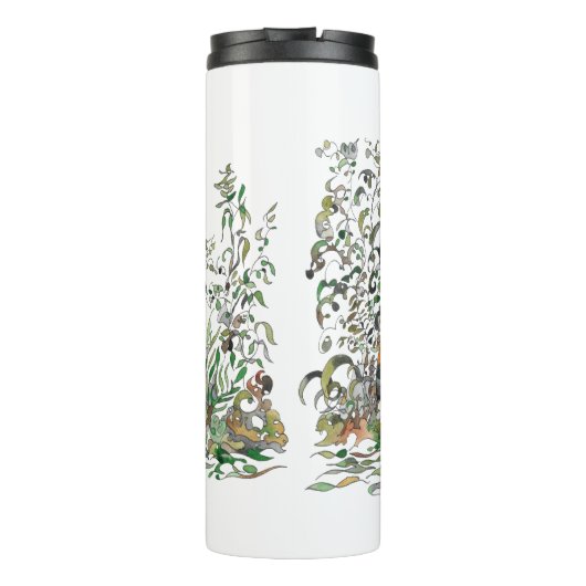 Calico Cat in de tuin Thermosbeker (Achterkant)