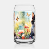 Calico Cat in de voorjaarstuin met vlinders Blikvorm Glas (Links)