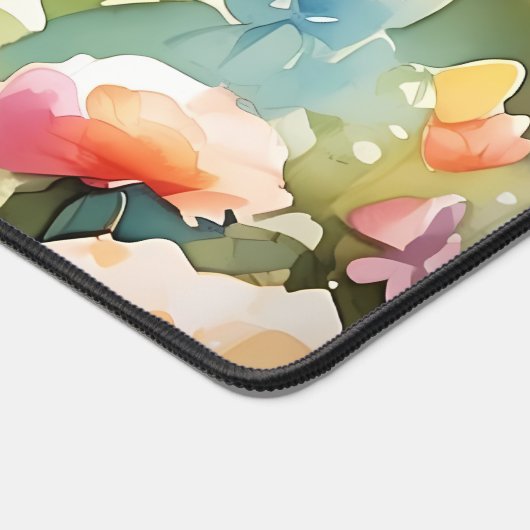 Calico Cat in de voorjaarstuin met vlinders Bureaumat (Hoek)