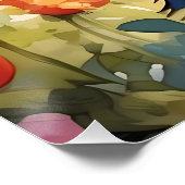 Calico Cat in de voorjaarstuin met vlinders Perfect Poster (Hoek)