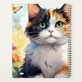 Calico Cat in de voorjaarstuin met vlinders Planner (Achterkant)