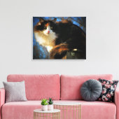 Calico Cat in de wind Canvas Afdruk (Insitu (Woonkamer))