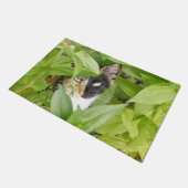 Calico Cat in de Zinnias Deurmat (Schuin)