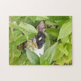 Calico Cat in de Zinnias Legpuzzel