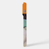 Calico Cat in een kattenbed iPhone Hoesje (Linkerkant)