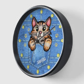 Calico Cat in Faux Denim Pocket met de Naam van de (Hoek)