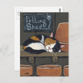 Calico Cat in het Briefkaart Potting Shed (Voorkant / Achterkant)