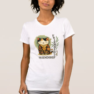 Calico Cat in Kimono, Japanese Art, Friendship T-shirt