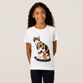 Calico cat in T-Shirt (Voorkant volledig)