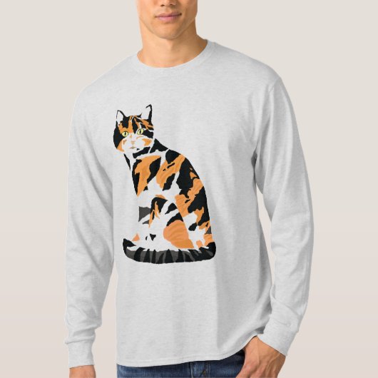 Calico cat in T-Shirt (Voorkant)