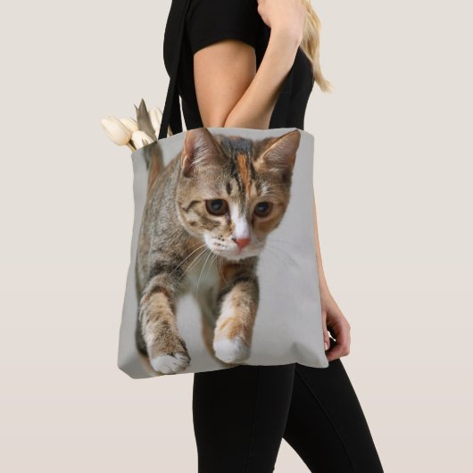 Calico Cat Jumping Tote Bag (Dichtbij)
