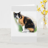 Calico cat kaart (Gele Bloem)