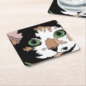 Calico Cat Kartonnen Onderzetters (Schuin)