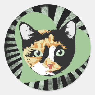 Calico Cat-keramiek Ronde Sticker