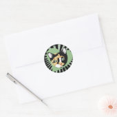 Calico Cat-keramiek Ronde Sticker (Envelop)