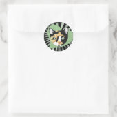 Calico Cat-keramiek Ronde Sticker (Tas)