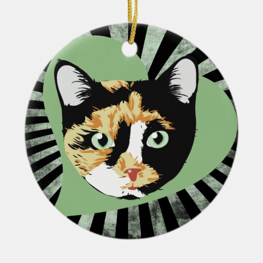Calico Cat Keramisch Ornament (Voorkant)