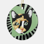 Calico Cat Keramisch Ornament (Links)