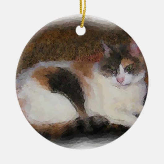Calico Cat Keramisch Ornament (Voorkant)