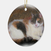 Calico Cat Keramisch Ornament (Links)