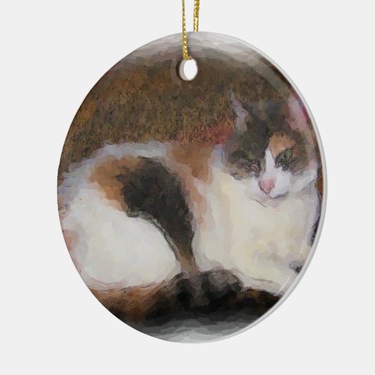 Calico Cat Keramisch Ornament (Links)