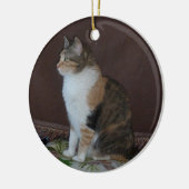 Calico Cat Keramisch Ornament (Links)