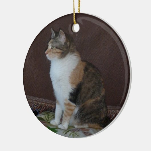 Calico Cat Keramisch Ornament (Links)