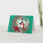 Calico Cat Kerstmis Kaart (Voorkant)