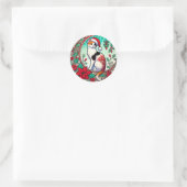 Calico Cat Kerstmis Ronde Sticker (Tas)