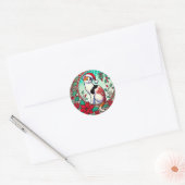 Calico Cat Kerstmis Ronde Sticker (Envelop)