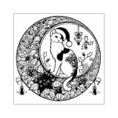 Calico Cat Kerstmis Rubberstempel (Afrduk)