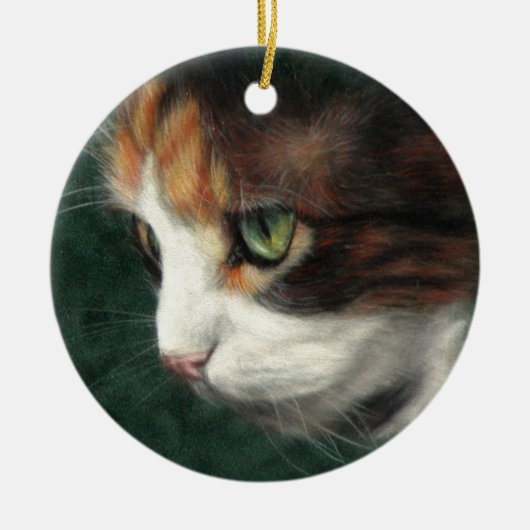 Calico cat kitten keramisch ornament (Voorkant)