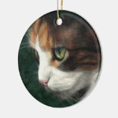 Calico cat kitten keramisch ornament (Links)