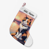 Calico Cat Kleine Kerstsok (Voorkant (Hangend))