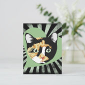 Calico cat love briefkaart (Staand voorkant)