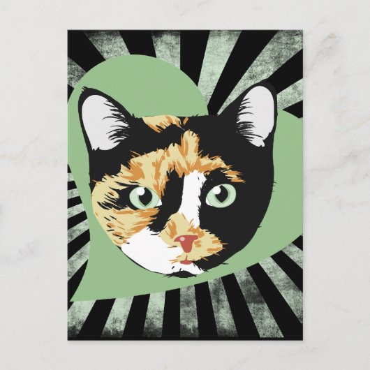Calico cat love briefkaart (Voorkant)